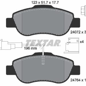 Placute frana FIAT 500 C (312_) 1.2 (312CXA1A, 312AXA1A) benzina 69 cai TEXTAR 2407202