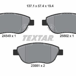 Placute frana FIAT 500L (351_, 352_) 0.9 (199LYC1B) benzina 105 cai TEXTAR 2454901