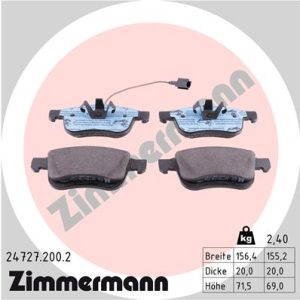Placute frana FIAT DOBLO Cargo (263_) 1.3 D Multijet (263WXU1A, 263ZXU1A, 263WYB1A, 263ZYB1A) diesel 95 cai ZIMMERMANN 24727.200.2