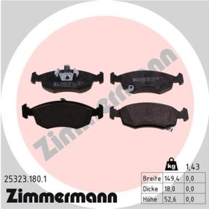 Placute frana FIAT PANDA VAN (312_, 519_) 0.9 (312CXH1A, 312DXH1A) benzina 65 cai ZIMMERMANN 25323.180.1
