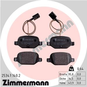 Placute frana FIAT 500 (312_) 1.4 (301J410) benzina 102 cai ZIMMERMANN 25347.140.2