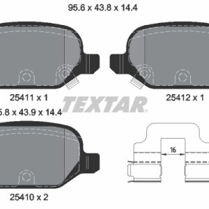 Placute frana FIAT 500 (312_) 1.4 (312AXC1B, 312CXC1B) benzina 100 cai TEXTAR 2541101
