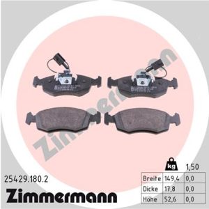 Placute frana FIAT 500 (312_) 0.9 (312AXG1A, 312.AXG11) benzina 86 cai ZIMMERMANN 25429.180.2