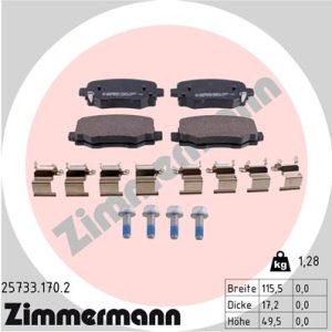 Placute frana FIAT 500X (334_) 1.0 (334.AXN1B) benzina 114 cai ZIMMERMANN 25733.170.2