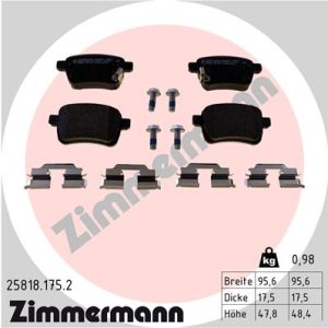 Placute frana FIAT TIPO limuzina (356_, 357_) 1.4 LPG (356SXF1B) Benzina/Autogaz (GPL) 120 cai ZIMMERMANN 25818.175.2