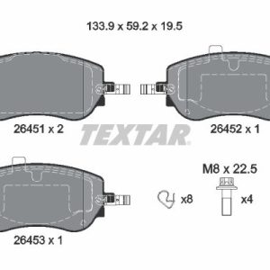 Placute frana FIAT TIPO limuzina (356_, 357_) 1.3 D (356SXB1A, 356SXH1A, 356SXD1A) diesel 95 cai TEXTAR 2645101