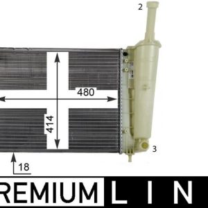 Radiator racire motor FIAT 500 C (312_) 1.2 (312CXA1A, 312AXA1A) benzina 69 cai MAHLE ORIGINAL CR 1859 000P