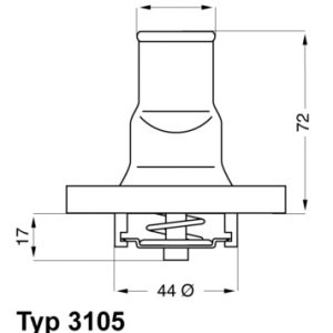 Termostat lichid racire FIAT PANDA (169_) 1.2 Natural Power (169.AXB1A) Benzina/Gaz metan (GNC) 60 cai WAHLER 3105.87D