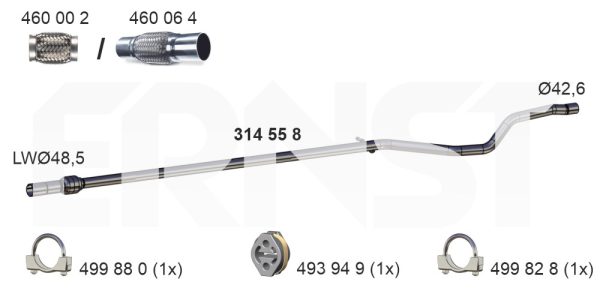 Racord evacuare FIAT PANDA (312_, 319_) 1.2 (312PXA1A) benzina 69 cai ERNST 314558