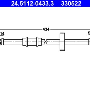 Furtun frana FIAT PANDA Caseta/ Hatchback (141_) 1.1 4x4 benzina 54 cai ATE 24.5112-0433.3