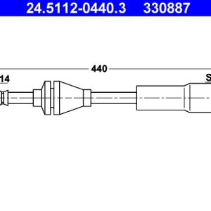 Furtun frana FIAT PANDA (169_) 1.1 (169.AXA1A) benzina 54 cai ATE 24.5112-0440.3