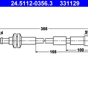 Furtun frana FIAT 500 (312_) 0.9 (312AXG1A, 312.AXG11) benzina 86 cai ATE 24.5112-0356.3