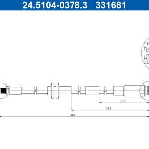 Furtun frana FIAT PANDA (312_, 319_) 0.9 (312PXG1A) benzina 86 cai ATE 24.5104-0378.3