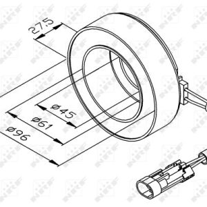 Bobina ambreiaj magnetic compresor FIAT FIORINO microbus (225_) 1.3 JTD Multijet (225BXB1A, 225BXB11) diesel 75 cai NRF 38470