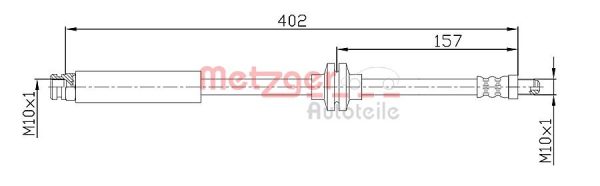 Furtun frana FIAT 500L (351_, 352_) 1.4 (199LYB1B) benzina 95 cai METZGER 4110108