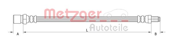 Furtun frana FIAT PANDA (169_) 1.2 4x4 (169.AXB2A) benzina 60 cai METZGER 4118575