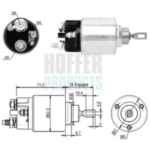 Solenoid electromotor FIAT QUBO (225_) 1.4 (225AXA1A) benzina 73 cai HOFFER 46154