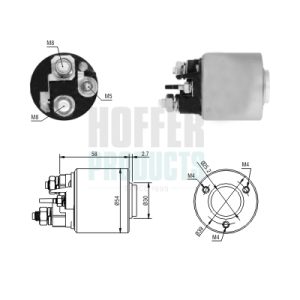 Solenoid electromotor FIAT QUBO (225_) 1.4 (225AXA1A) benzina 73 cai HOFFER 46288