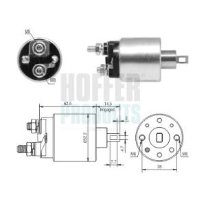 Solenoid electromotor FIAT PANDA (312_, 319_) 1.2 (312PXA1A) benzina 69 cai HOFFER 46292