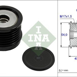 Fulie alternator FIAT 500X (334_) 1.6 D Multijet (334AXA1B) diesel 114 cai INA 535 0230 10