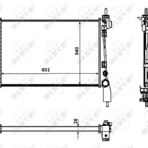 Radiator racire motor FIAT QUBO (225_) 1.3 D Multijet (225AXE1A, 225CXE1A, 225AXH1A, 225AXL1A,... diesel 95 cai NRF 53934