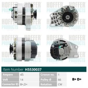 Alternator FIAT PANDA (141_) 1000 4x4 benzina 44 cai HOFFER H5530037
