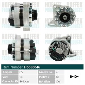 Alternator FIAT PANDA (141_) 1000 4x4 benzina 45 cai HOFFER H5530046