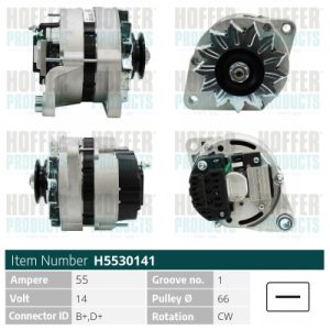 Alternator FIAT 124 (124_) 1500 Special T benzina 80 cai HOFFER H5530141