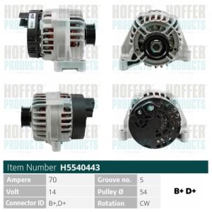 Alternator FIAT PANDA (169_) 1.1 (169.AXA1A) benzina 54 cai HOFFER H5540443
