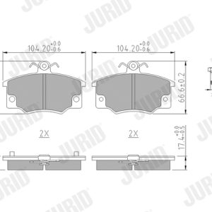Placute frana FIAT TIPO (160_) 1.1 (160.AA) benzina 56 cai JURID 571309J