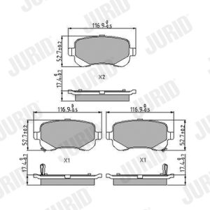 Placute frana FIAT FREEMONT (345_) 2.0 JTD 4x4 diesel 163 cai JURID 573299J