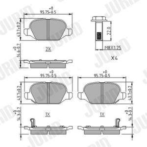 Placute frana FIAT PANDA VAN (312_, 519_) 0.9 4x4 (312CXG2B) benzina 86 cai JURID 573427J