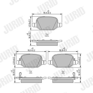 Placute frana FIAT 500L (351_, 352_) 0.9 (199LYC1B) benzina 105 cai JURID 573445J