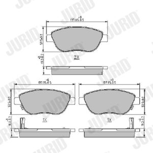 Placute frana FIAT 500L (351_, 352_) 0.9 (199LYC1B) benzina 105 cai JURID 573446J