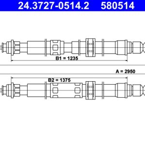 Cablu frana de parcare FIAT CROMA (154_) 2500 D diesel 75 cai ATE 24.3727-0514.2