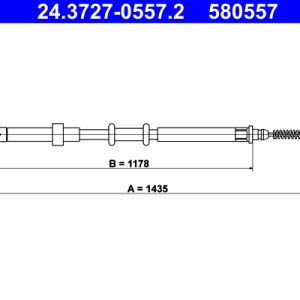 Cablu frana de parcare FIAT PANDA Caseta/ Hatchback (169_) 1.1 (169CXA1A) benzina 54 cai ATE 24.3727-0557.2