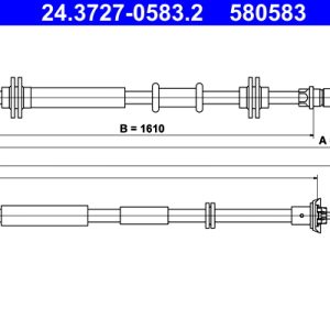 Cablu frana de parcare FIAT TIPO limuzina (356_, 357_) 1.3 D (356SXB1A, 356SXH1A, 356SXD1A) diesel 95 cai ATE 24.3727-0583.2