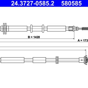 Cablu frana de parcare FIAT TIPO combi (356_, 357_) 1.0 (357WXN1A) benzina 101 cai ATE 24.3727-0585.2