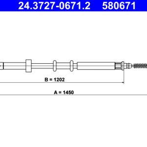 Cablu frana de parcare FIAT 500 (312_) 0.9 (312AXG1A, 312.AXG11) benzina 86 cai ATE 24.3727-0671.2