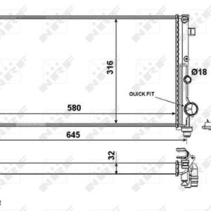 Radiator racire motor FIAT PANDA Caseta/ Hatchback (169_) 1.3 D Multijet 4x4 diesel 70 cai NRF 58376