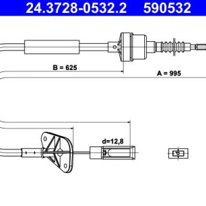 Cablu ambreiaj FIAT PANDA (169_) 1.1 (169.AXA1A) benzina 54 cai ATE 24.3728-0532.2