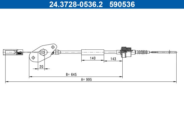 Cablu ambreiaj FIAT PANDA (312_, 319_) 1.2 (312PXA1A) benzina 69 cai ATE 24.3728-0536.2
