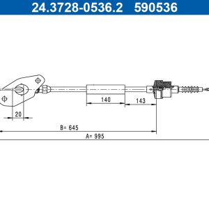 Cablu ambreiaj FIAT PANDA VAN (312_, 519_) 1.2 (312CXA1A, 312DXA1A) benzina 69 cai ATE 24.3728-0536.2