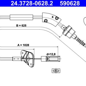 Cablu ambreiaj FIAT PANDA (169_) 1.2 (169AXF2A, 169AXF1A) benzina 69 cai ATE 24.3728-0628.2