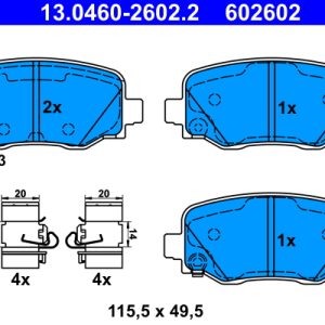 Placute frana FIAT 500X (334_) 1.0 (334.AXN1B) benzina 114 cai ATE 13.0460-2602.2