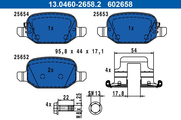 Placute frana FIAT 500L (351_, 352_) 0.9 (199LYC1B) benzina 105 cai ATE 13.0460-2658.2