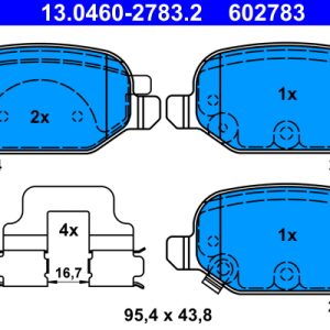 Placute frana FIAT PANDA VAN (312_, 519_) 0.9 4x4 (312CXG2B) benzina 86 cai ATE 13.0460-2783.2