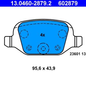 Placute frana FIAT PANDA (169_) 1.2 4x4 (169.AXB2A) benzina 60 cai ATE 13.0460-2879.2