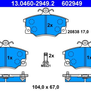 Placute frana FIAT TIPO (160_) 1.1 (160.AA) benzina 56 cai ATE 13.0460-2949.2