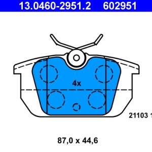 Placute frana FIAT TIPO (160_) 1.1 (160.AA) benzina 56 cai ATE 13.0460-2951.2